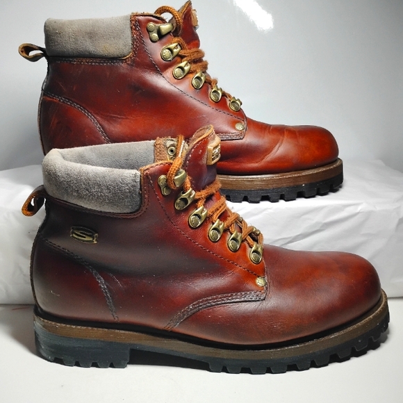 Skechers Mens Brown Leather Boots Size 10- A+ Condition - Picture 2 of 7
